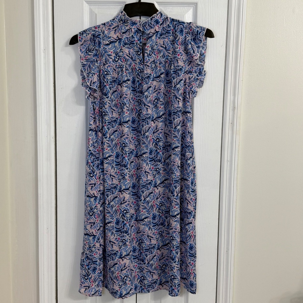 Simply Southern Smocked Neck Dress Floral Print Casual Sleeveless Size L - Picture 5 of 6
